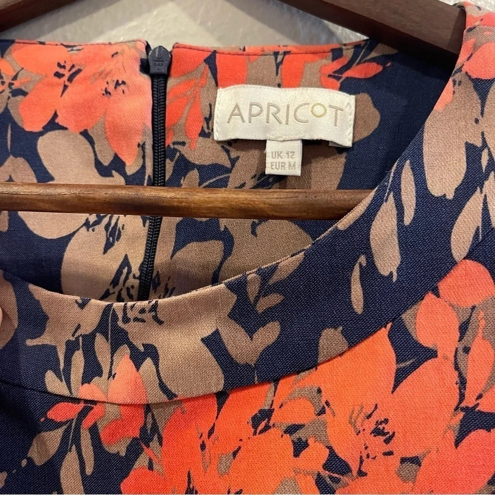 Apricot Navy Floral Ruched Sheath Bodycon Dress size 12 - Picture 7 of 11